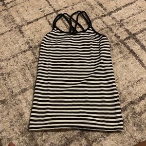 Black and white striped Top